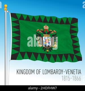 Kingdom of Lombardy - Venetian historical flag, Italy, 1815 - 1866, vector illustration Stock Vector