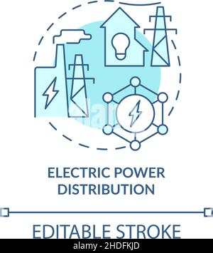 Electric power distribution turquoise concept icon Stock Vector