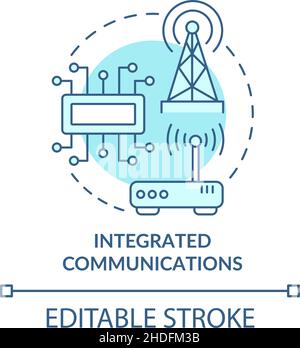 Integrated communications turquoise concept icon Stock Vector
