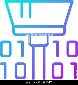 Cleaning dataset tool gradient linear vector icon Stock Vector