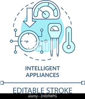 Intelligent appliances turquoise concept icon Stock Vector