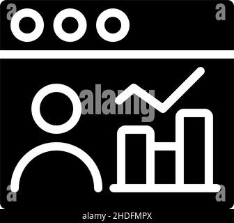 Social media data mining black glyph icon Stock Vector