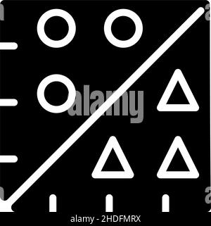 Analytics of data mining process black glyph icon Stock Vector
