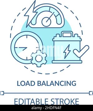 Load balancing turquoise concept icon Stock Vector