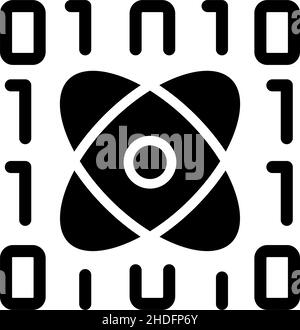 Data mining in science black glyph icon Stock Vector