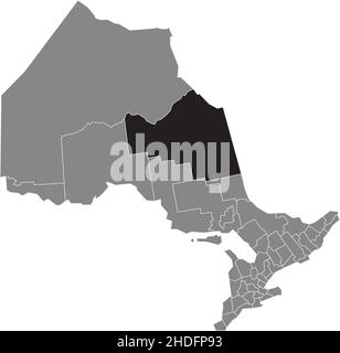 Cochrane District (Canada, Ontario Province, North America) map vector ...