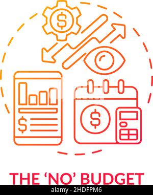 No budget red gradient concept icon Stock Vector