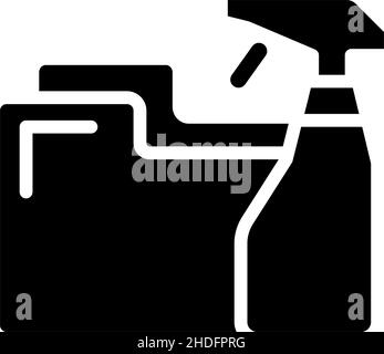 Data cleaning black glyph icon Stock Vector