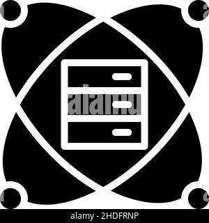 Scientific data mining black glyph icon Stock Vector
