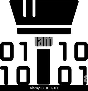 Cleaning dataset tool black glyph icon Stock Vector