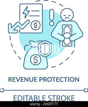 Revenue protection turquoise concept icon Stock Vector