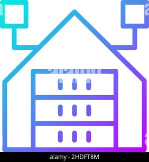 Virtual information warehousing gradient linear vector icon Stock Vector