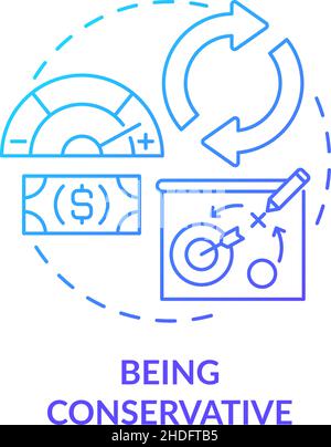 Being conservative blue gradient concept icon Stock Vector