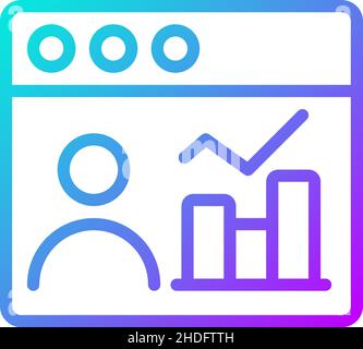 Social media data mining gradient linear vector icon Stock Vector