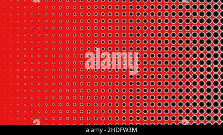 Abstract trendy concept vector comics pop art style blank layout template with gradient black dots pattern on a scarlet background. Stock Vector