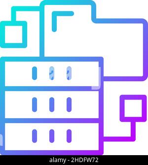 Dataset virtual storage gradient linear vector icon Stock Vector