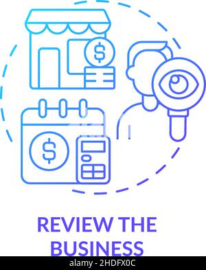 Review business blue gradient concept icon Stock Vector
