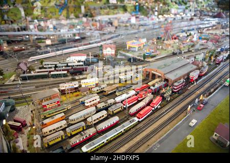 rail, railroad station, miniature train, rails, railroad stations, miniature trains Stock Photo