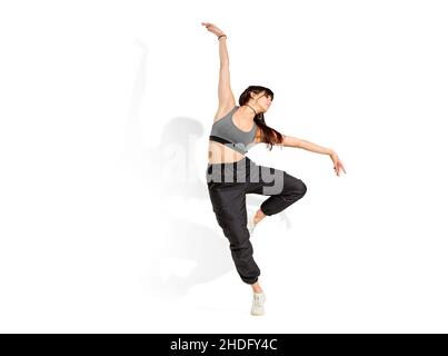 Modern Ballet Dancer Posing On White Background Stock Photo, Picture and  Royalty Free Image. Image 4325677.