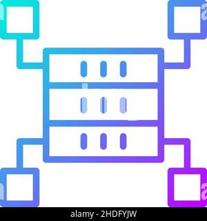 Data storage space gradient linear vector icon Stock Vector