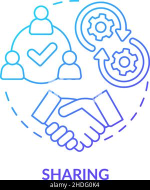 Sharing blue gradient concept icon Stock Vector