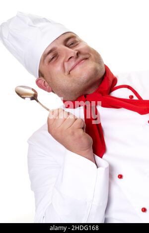 chef, spoon, chefs, spoons Stock Photo