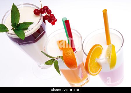 mixed beverage, milk shake, fruit shake, mixed beverages, milk shakes, fruit shakes Stock Photo
