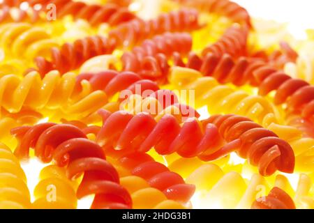 spirali pasta, colored pasta, spirali pastas, colored pastas Stock Photo