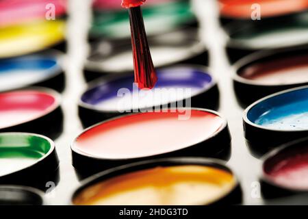 paintbrush, watercolour paints, paintbrushs, watercolour paint Stock Photo