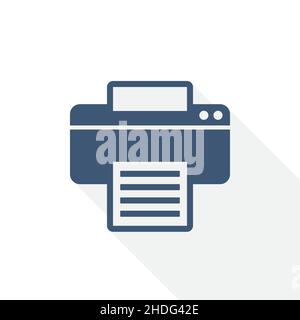 Printer vector icon, office flat design illustration in eps 10 for webdesign and mobile applications Stock Vector