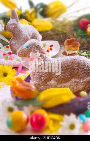 easter celebration, easter nest, easter pastry, easters Stock Photo