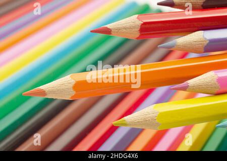 crayon, multi colored, wood pen, crayons, multi coloreds, wood pens Stock Photo