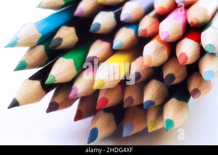 crayon, multi colored, crayons, multi coloreds Stock Photo