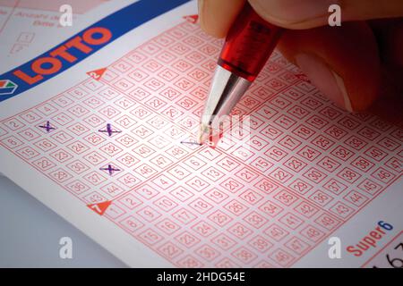 gambling, lottery, lotto numbers, lotteries, lotto number Stock Photo