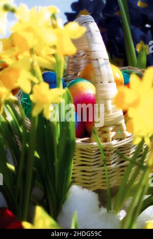 easter, easter basket, egg hunt, easters, easter baskets, egg hunts Stock Photo