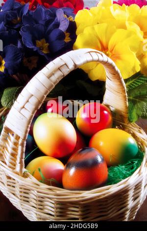 easter egg, easter basket, easter eggs, easter baskets Stock Photo