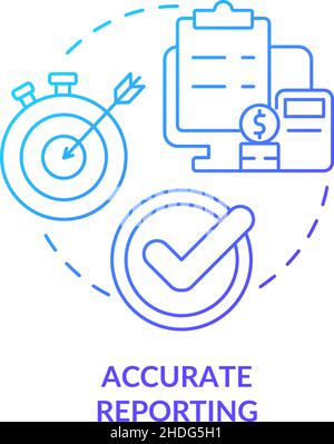 Accurate reporting blue gradient concept icon Stock Vector