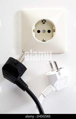 power cable, plug, powers, outlets, plugs Stock Photo