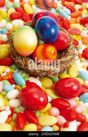 easter egg, easter nest, easter eggs, easters Stock Photo