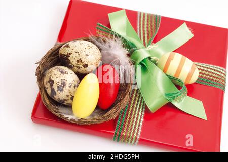easter, easter nest, easter gift, easters, easter gifts Stock Photo