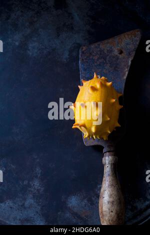 kiwani fruit, horned melon, kiwani fruits, horned melons Stock Photo