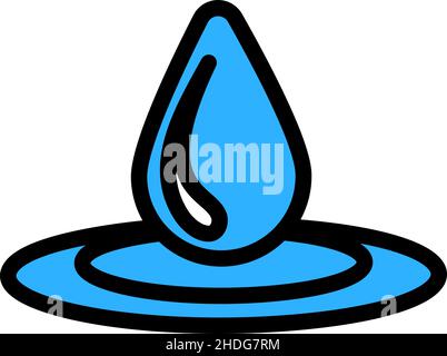 Water Drop Icon. Editable Bold Outline With Color Fill Design. Vector ...