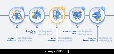 Smart grid components circle infographic template Stock Vector
