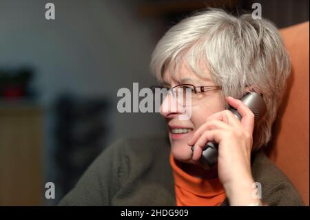 woman, senior, on the phone, female, ladies, lady, women, elderly, old, seniors, on the phones Stock Photo