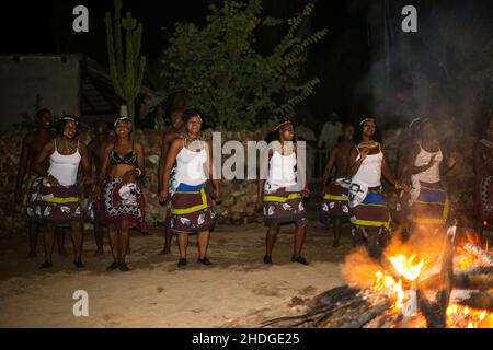 african music en dance for the tourists in a lodge in hoedspruit Stock Photo