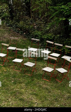 chair series, folding chair, folding chairs Stock Photo