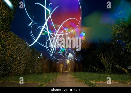 multi colored, track lighting, night sky, multi coloreds, night skies Stock Photo