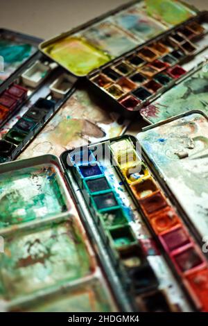 paintbox, watercolor, paintboxs, watercolors Stock Photo