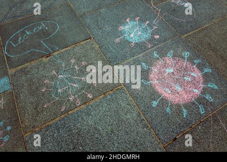 virus, street painting Stock Photo