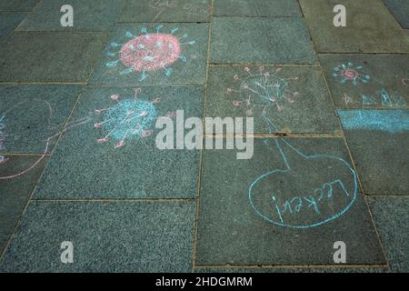 virus, chalk drawing Stock Photo